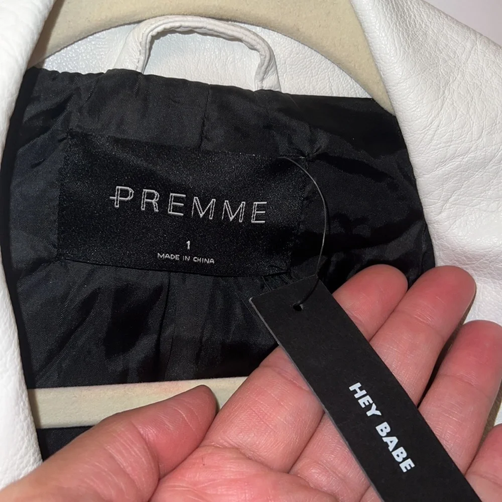 Premme White Faux Leather jacket - Picture 3 of 8